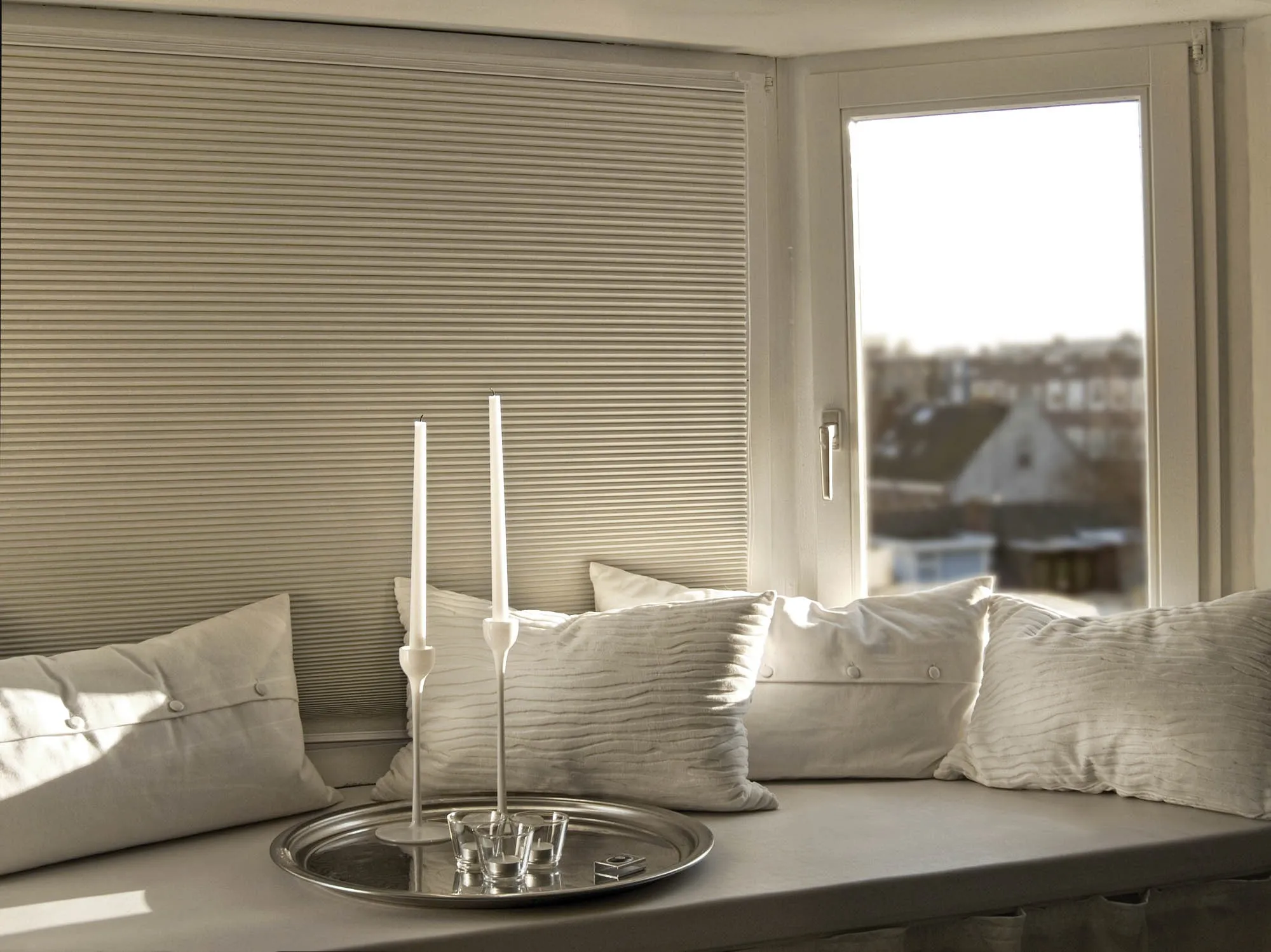 Modern blinds in contemporary home